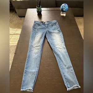 Wit & Wisdom Light Blue Distressed Ankle Jeans